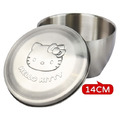 Sanrio 三麗鷗 Hello Kitty 不鏽鋼隔熱碗附蓋 900ml (大臉款)