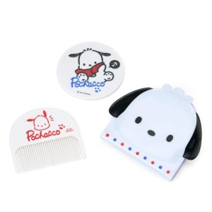【排單不保單】Sanrio 三麗鷗 帕恰狗 鏡梳組附扣式收納包 (生日換裝)