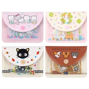 Sanrio 三麗鷗 造型貼紙組附收納包 15枚入 (貓貓俱樂部) 喵喵家族 巧克貓
