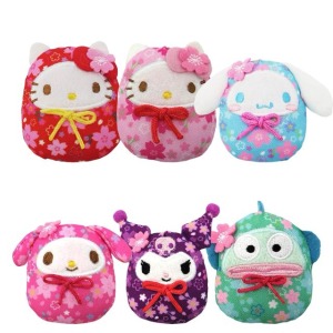 Sanrio 三麗鷗 造型娃娃磁鐵  (櫻花達摩款) Kitty 美樂蒂 酷洛米 大耳狗 人魚漢頓
