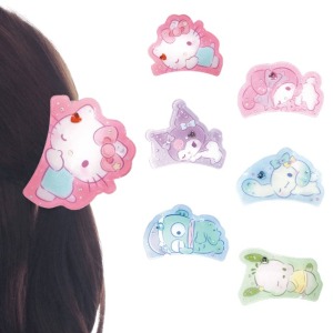 Sanrio 三麗鷗 造型水鑽鯊魚夾 (趴姿眨眼款) Kitty 酷洛米 大耳狗 人魚漢頓