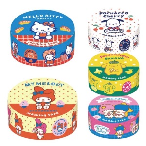Sanrio 三麗鷗 紙膠帶 (復古水果款) Kitty 美樂蒂 布丁狗 帕恰狗 雙子星
