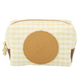 史努比 尼龍拉鍊化妝包 (格紋餅乾款)
