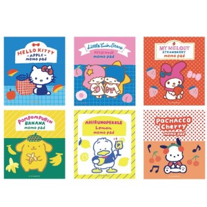 Sanrio 三麗鷗 迷你方形便條本 100枚入 (復古水果款) Kitty 美樂蒂 布丁狗