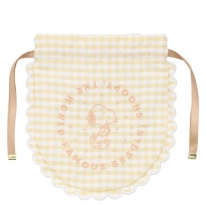 史努比 花邊束口袋 (格紋餅乾款)