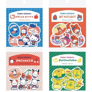 Sanrio 三麗鷗 復古和紙貼紙組 20枚入 (復古水果款) Kitty 美樂蒂 布丁狗 帕恰狗