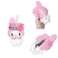 Sanrio 三麗鷗 絨毛玩偶收納包附扣環 (粉黑派對) 美樂蒂 酷洛米_1