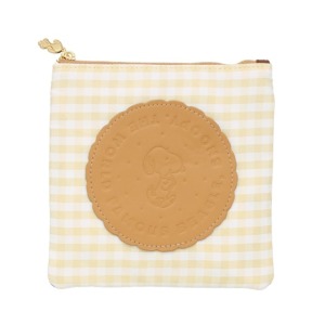 史努比 尼龍扁平收納包 (格紋餅乾款)