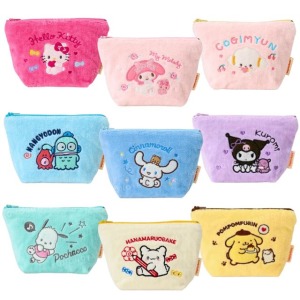 Sanrio 三麗鷗 短絨拉鍊化妝包 Kitty 美樂蒂 花丸 大耳狗