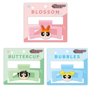 飛天小女警 造型鯊魚夾 (大臉款) 花花 泡泡 毛毛