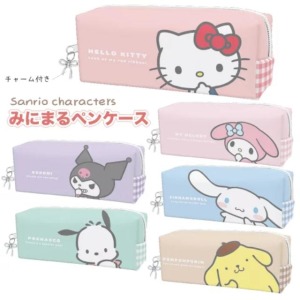 Sanrio 三麗鷗 皮質方形筆袋 (格紋大臉款) Kitty 美樂蒂 酷洛米 布丁狗 大耳狗