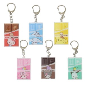 Sanrio 三麗鷗 造型壓克力鑰匙圈 (巧克力款) Kitty 美樂蒂 酷洛米 布丁狗