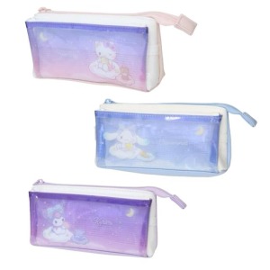 Sanrio 三麗鷗 皮質雙層拉鍊筆袋 (星空款) Kitty 酷洛米 大耳狗