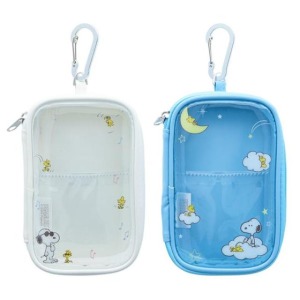 Snoopy 史努比 尼龍窗口拉鍊收納包附扣環 (偶像應援) 牡蠣寶寶 史迪奇 尼克