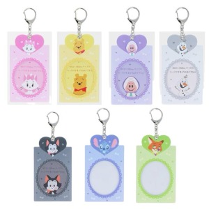 Disney 迪士尼 相片卡套鑰匙圈 (大臉款) 維尼 黑貓 牡蠣寶寶 史迪奇