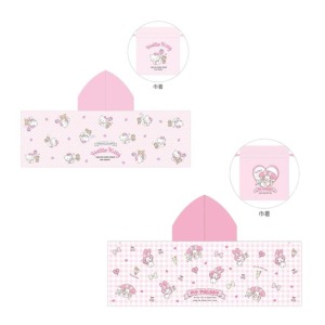Sanrio 三麗鷗 連帽浴巾 50x150cm 附收納包 (滿版款) Kitty 美樂蒂