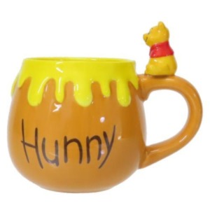 迪士尼 小熊維尼 陶瓷造型杯緣子馬克杯 250ml (蜂蜜罐款)