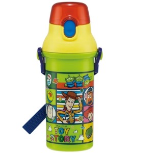 Skater 迪士尼 玩具總動員 兒童彈蓋直飲水壺附背帶 480ml PSB5SANAG (綠方格角色)