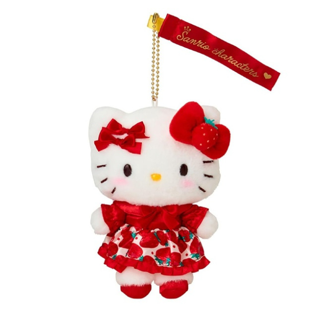 【限購排單不保單】Sanrio 三麗鷗 Hello Kitty 絨毛玩偶吊飾 (草莓新聞50週年)