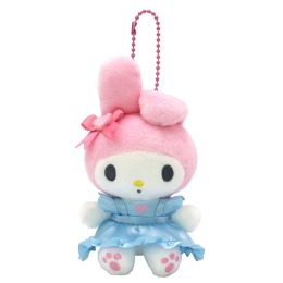 Sanrio 三麗鷗 美樂蒂 絨毛玩偶吊飾 (單垂耳藍圍裙 變裝50週年)