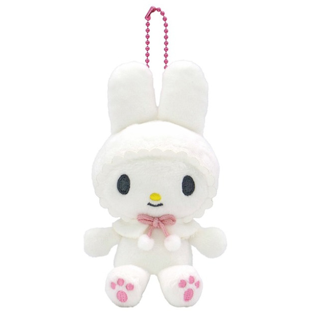 Sanrio 三麗鷗 美樂蒂 絨毛玩偶吊飾 (直耳純白 變裝50週年)