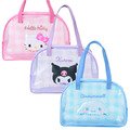 Sanrio 三麗鷗 PVC亮片流沙防水海灘包 (格紋 2025炎夏企劃) Kitty 美樂蒂 大耳狗