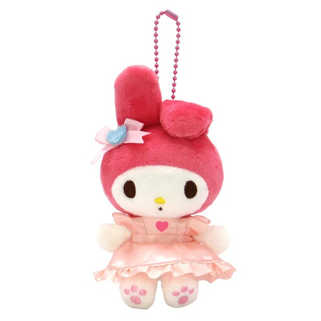 Sanrio 三麗鷗 美樂蒂 絨毛玩偶吊飾 (單垂耳粉圍裙 變裝50週年)