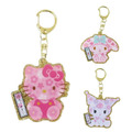 Sanrio 三麗鷗 壓克力吊飾鑰匙圈 (金粉櫻花款) Kitty 美樂蒂 酷洛米