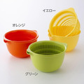 INOMATA 彩色瀝水盆3入組 1300ml (橘黃綠款)_1