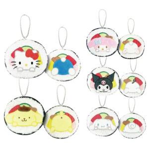 Sanrio 三麗鷗 絨毛造型迷你收納包 (壽司捲) Kitty 美樂蒂 酷洛米 布丁狗 大耳狗