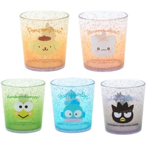 Sanrio 三麗鷗 無把氣泡水杯 300ml (夏日氣泡特調) 布丁狗 漢頓 花丸