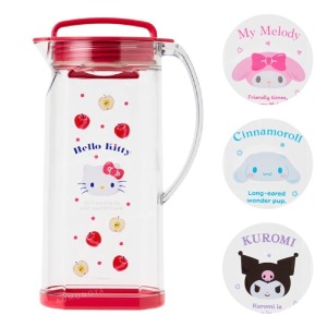 Sanrio 三麗鷗 透明塑膠冷水壺 1200ml (夏日氣泡特調) Kitty 大耳狗 美樂蒂