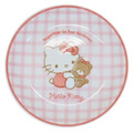 Sanrio 三麗鷗 Hello Kitty 陶瓷圓盤 20cm (格紋抱熊款)