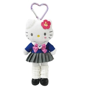 ▲特價【限購】Sanrio 三麗鷗 Hello Kitty 愛心扣環絨毛長腿玩偶吊飾 (澀谷辣妹 白皮高校)