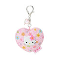 【限購】Sanrio 三麗鷗 Hello Kitty 愛心造型隨身鏡吊飾 (小碎花棉布風格)