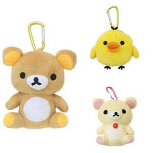 San-X 玩偶造型絨毛零錢包附扣環 (全身款) 拉拉熊 牛奶熊 小雞