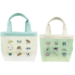 蠟筆小新 皮質紗網手提托特包(小圖款)