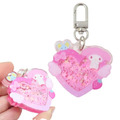 Sanrio 三麗鷗 壓克力亮片流沙鑰匙圈 (愛心翅膀款) Kitty 美樂蒂 大耳狗_2