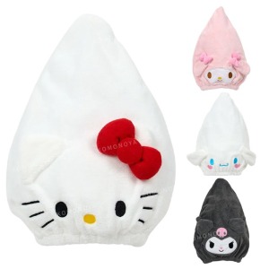 Sanrio 三麗鷗 絨毛造型三角吸水髮帽 (大臉款) Kitty 美樂蒂 大耳狗 酷洛米