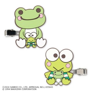 Sanrio 三麗鷗 大眼蛙 x Pickle the frog 泡菜蛙 矽膠造型髮夾2入組 (抱娃娃)