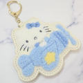 Sanrio 三麗鷗 Hello Kitty毛毛造型皮革吊飾 (灰藍款)_2