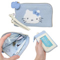 Sanrio 三麗鷗 Hello Kitty L型票卡零錢包 (灰藍款)_1