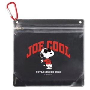 Snoopy 史努比 夾鏈袋造型收納包附扣環 (墨鏡款)