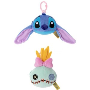 Disney 迪士尼 史迪奇 絨毛造型收納包 (大臉款)