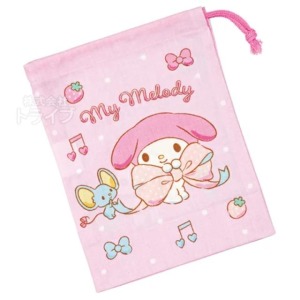Skater Sanrio 三麗鷗 美樂蒂 束口收納袋 KB63 (粉蝴蝶結款)