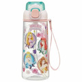 Skater 迪士尼公主 兒童透明吸管水壺 630ml PSHPO6 (透明圓框)