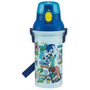 Skater 音速小子 兒童彈蓋直飲水壺附背帶 480ml PSB5SANAG (藍款)