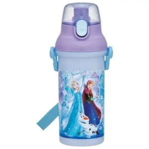 Skater 迪士尼 冰雪奇緣 兒童彈蓋直飲水壺附背帶 480ml PSB5SANAG (藍紫菱形圖)