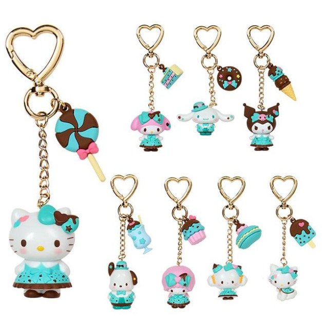▲新品特價【限購排單】Sanrio 三麗鷗大集合 樹脂造型鑰匙圈 全套8入盲盒 (薄荷巧克力)