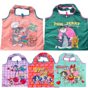 湯姆與傑利鼠 飛天小女警 尼龍摺疊購物袋